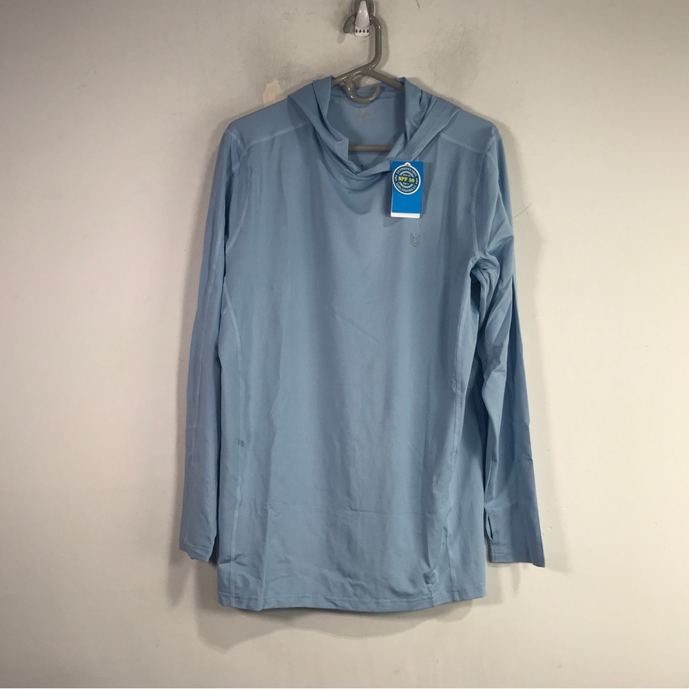 Northyard Long Sleeve UV Protection Hoodie T-Shirt, Men's Size M - Sky Blue